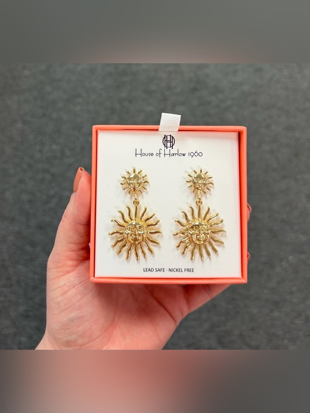 House of Harlow 1960 Gold Tone Sunburst Drop Earrings